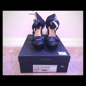Beautiful black shoes! Ann Taylor! Worn 3 times.